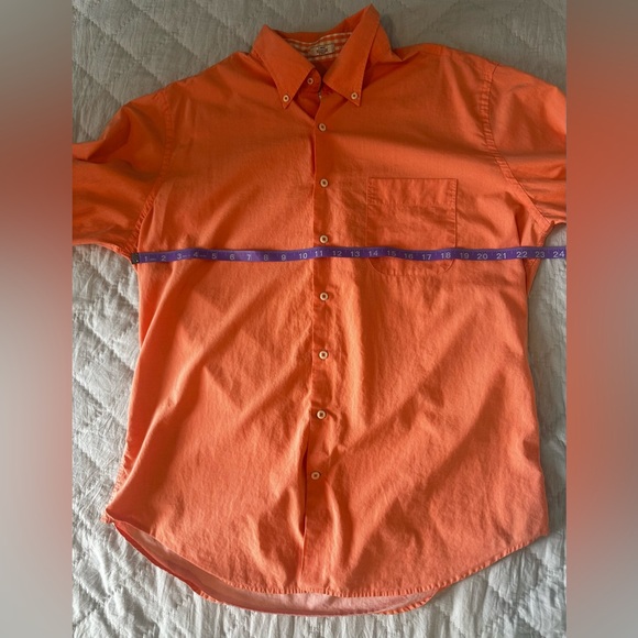 Peter Millar  "Weekender Wash" Orange Button Down Long Sleeve Shirt - Size Large - Picture 6 of 8
